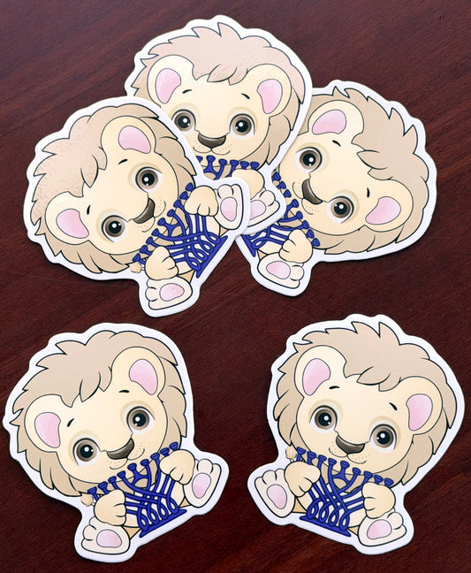 Sticker: Lion with menorah