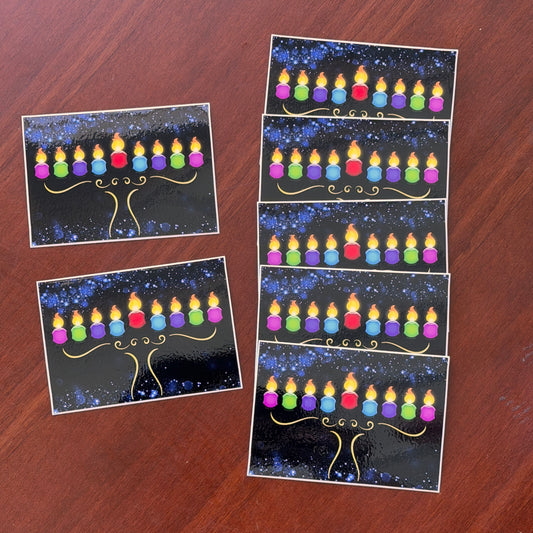 Sticker: Stylized Hanukkah menorah