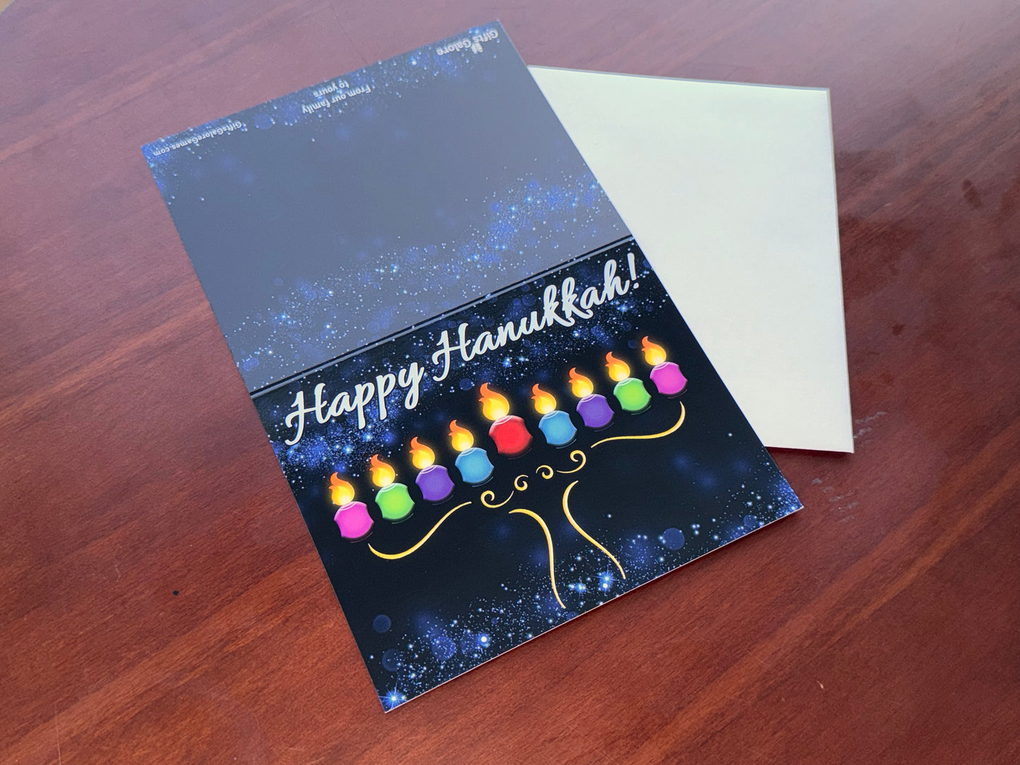 Greeting card: Stylized Hanukkah menorah