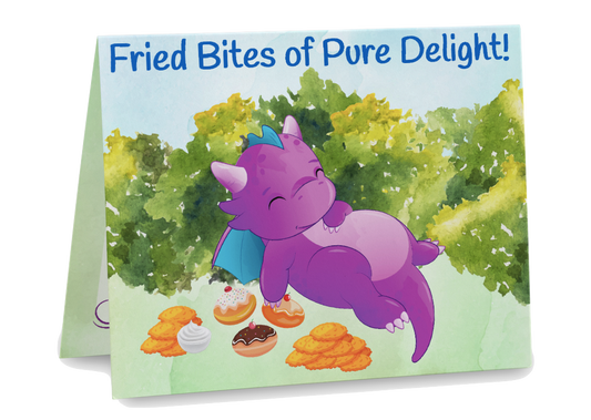 Sleepy dragon with latkes and sufganiyot Hanukkah card
