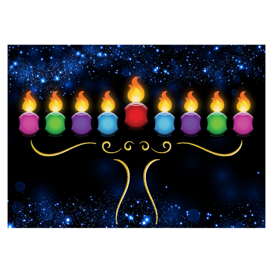 Stylized menorah Hanukkah sticker