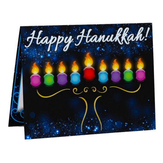 Stylized menorah Hanukkah card
